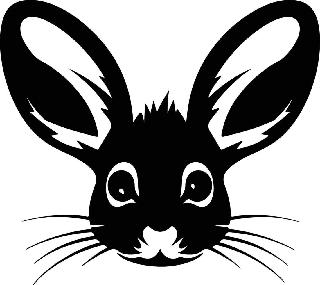 Black silhouette of jerboa head vector