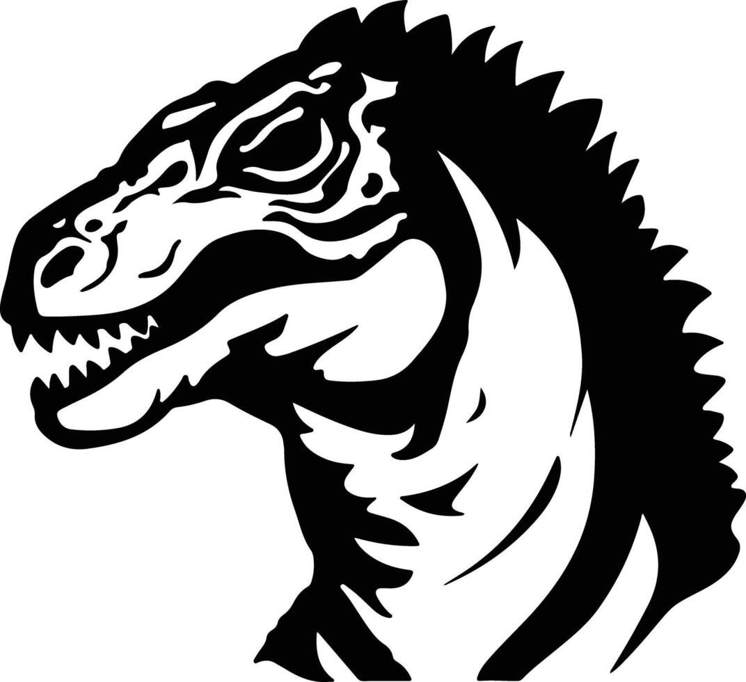 precious Black silhouette of Iguanodon head vector