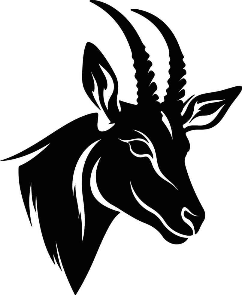 graceful Black silhouette of impala head vector