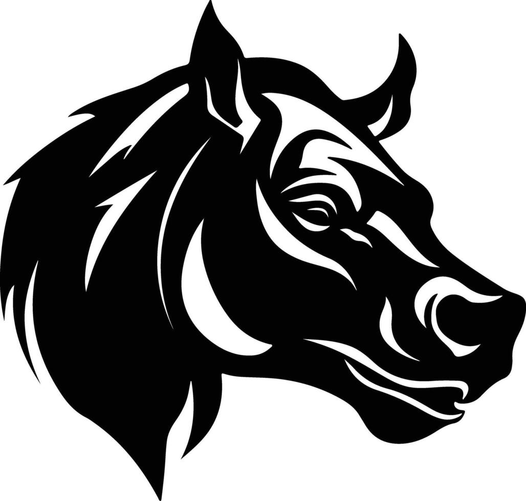precious Black silhouette of Hyracotherium head vector