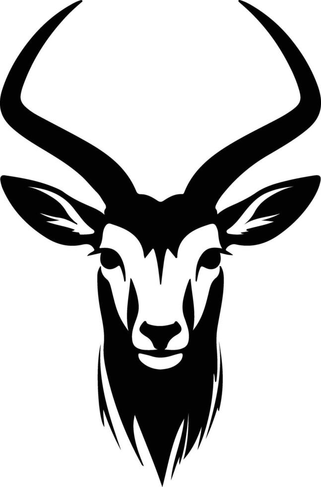 captivating Black silhouette of impala head vector