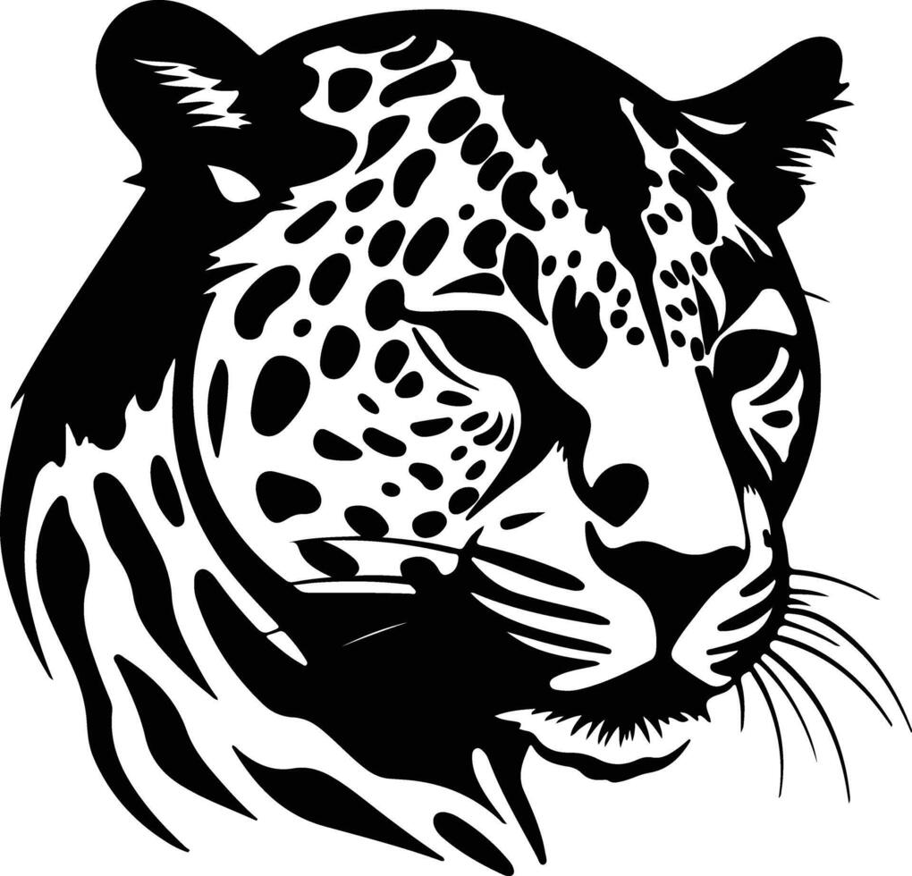 winsome Black silhouette of jaguar head vector