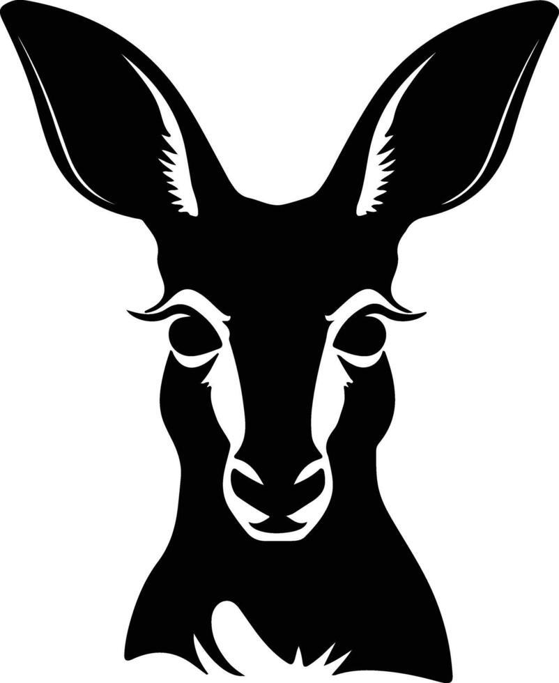 lovely Black silhouette of kangaroo head vector
