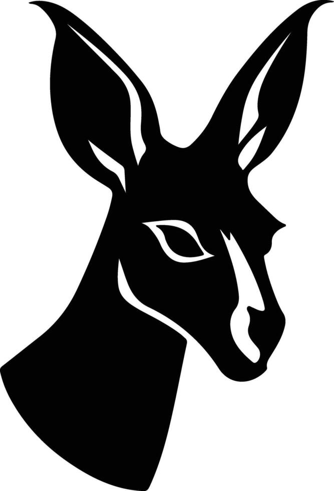 Black silhouette of kangaroo head vector