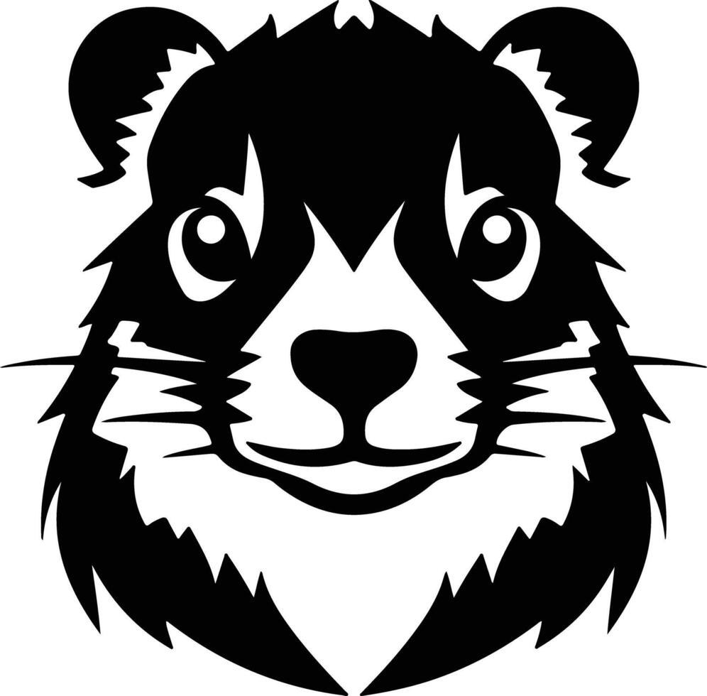endearing Black silhouette of hyrax head vector