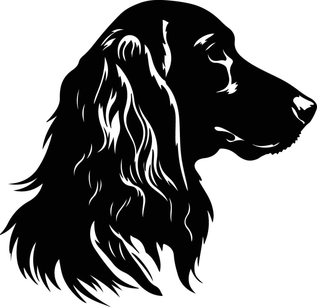 graceful Black silhouette of Irish setter head vector