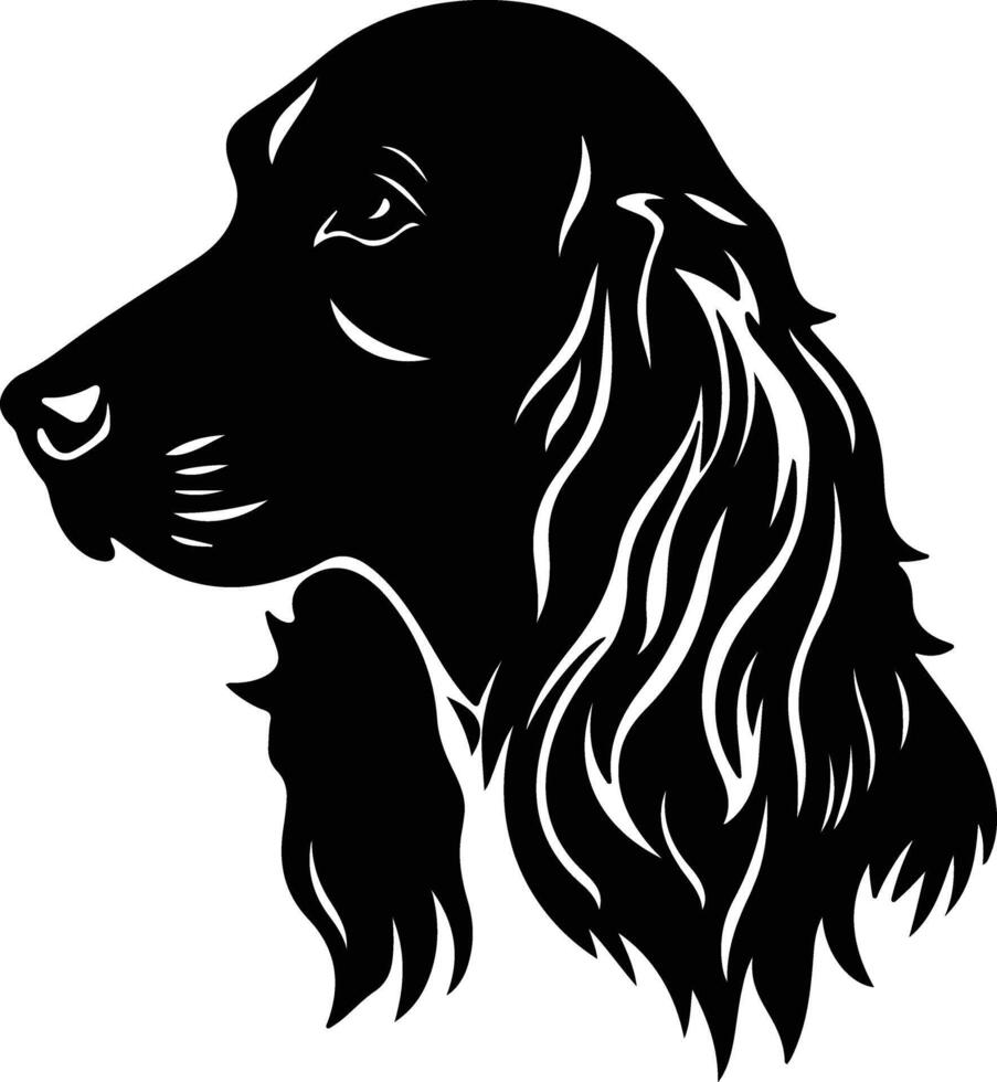 cuddly Black silhouette of Irish setter head vector