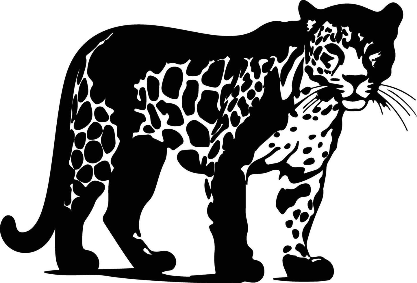 charming Black silhouette of jaguar head vector