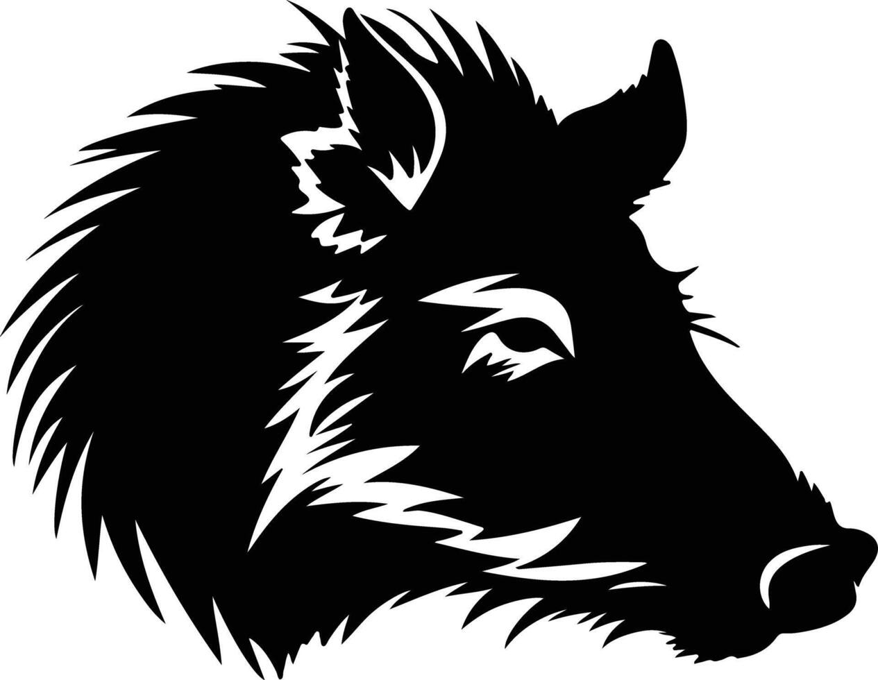 precious Black silhouette of javelina head vector