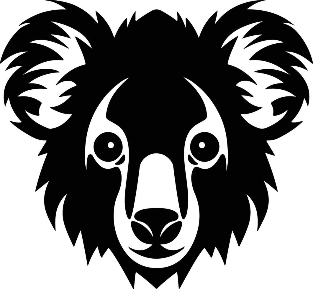 Black silhouette of koala head vector