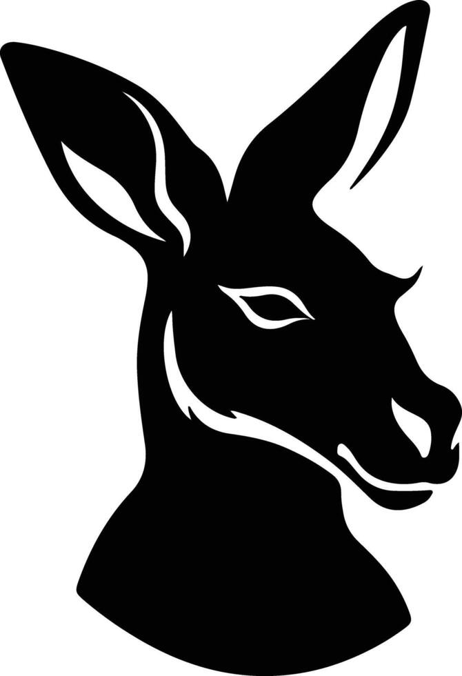 endearing Black silhouette of kangaroo head vector