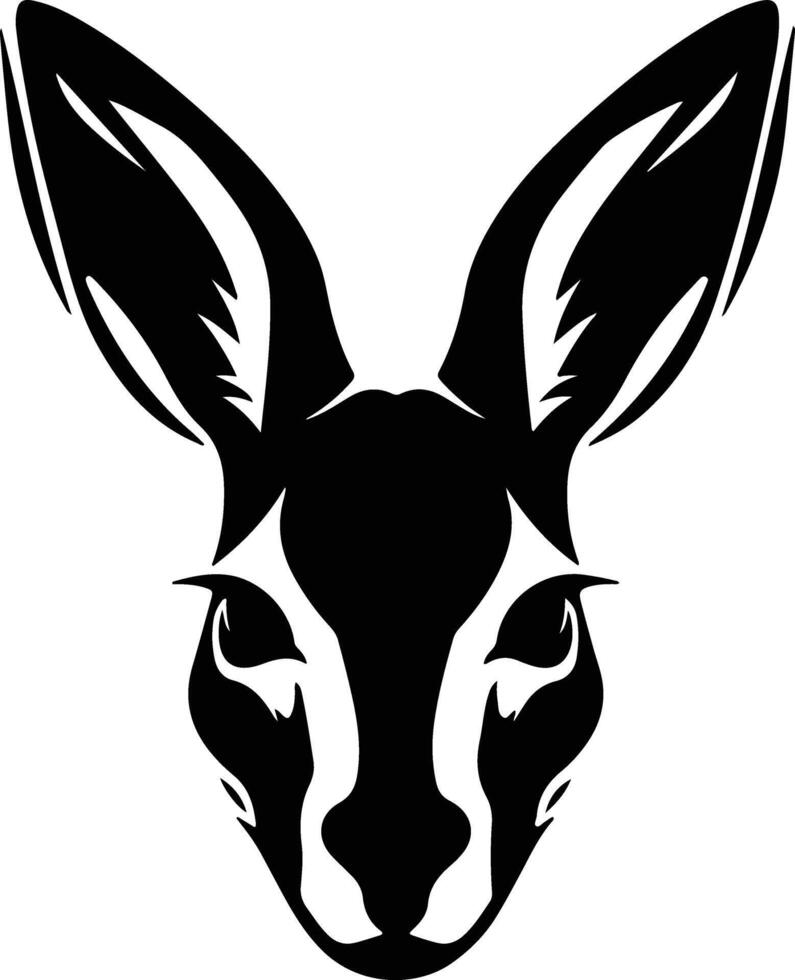 captivating Black silhouette of kangaroo head vector
