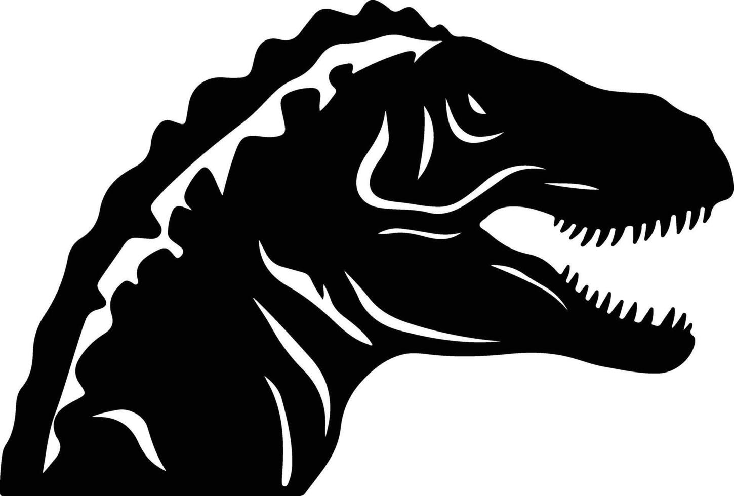 angelic Black silhouette of Xiaosaurus head vector