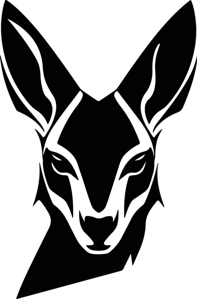 sweet Black silhouette of red kangaroo head vector