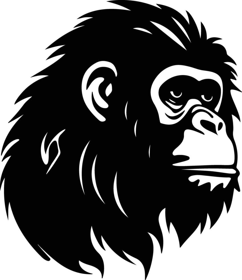 radiant Black silhouette of siamang head vector