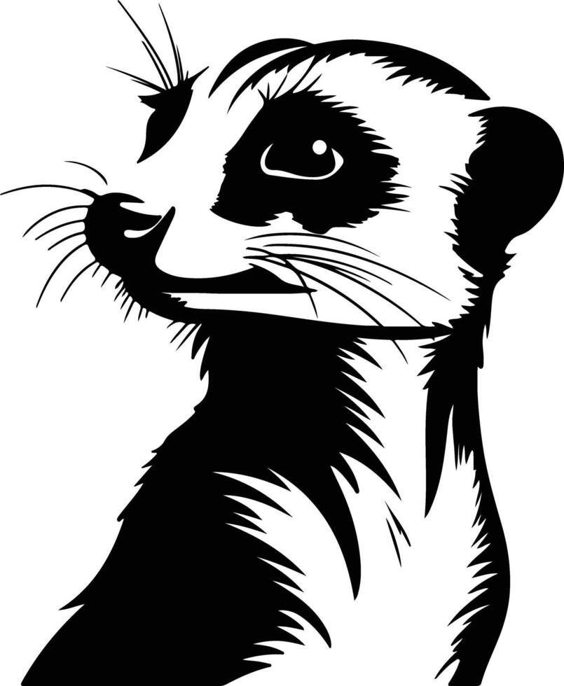 precious Black silhouette of meerkat head vector