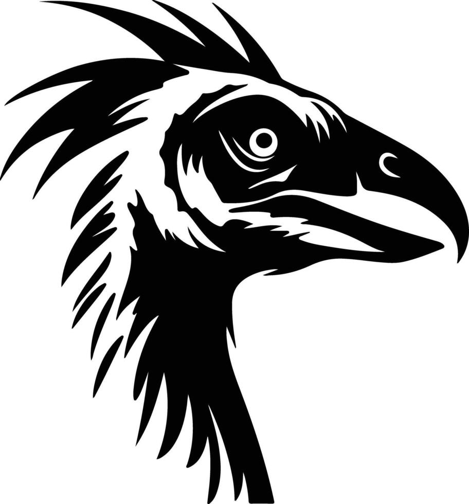 precious Black silhouette of Troodon head vector