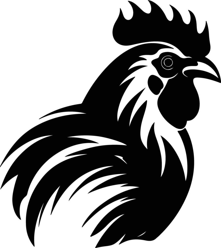 precious Black silhouette of leghorn head vector