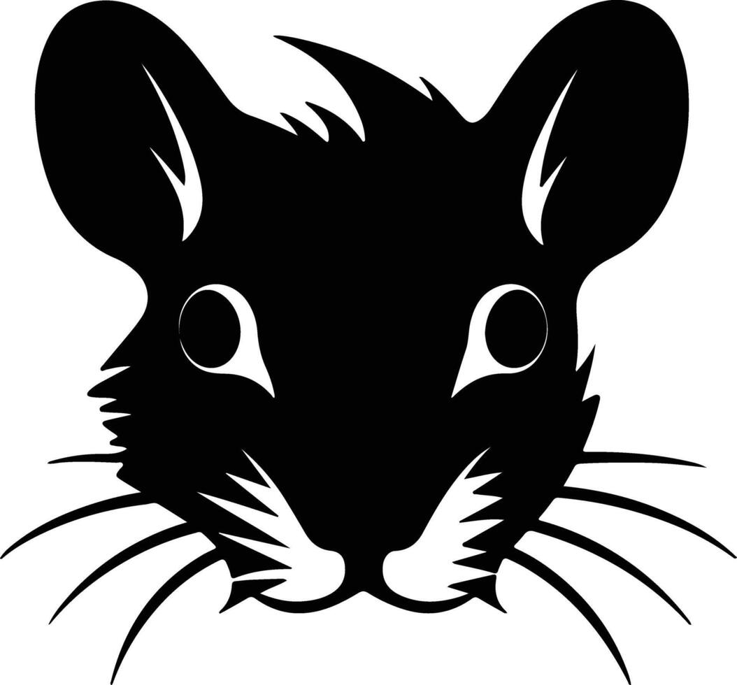 charming Black silhouette of rodent head vector