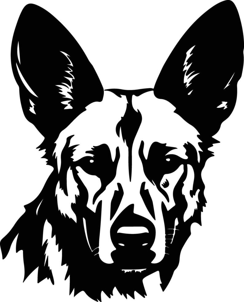 enchanting Black silhouette of wild dog head vector