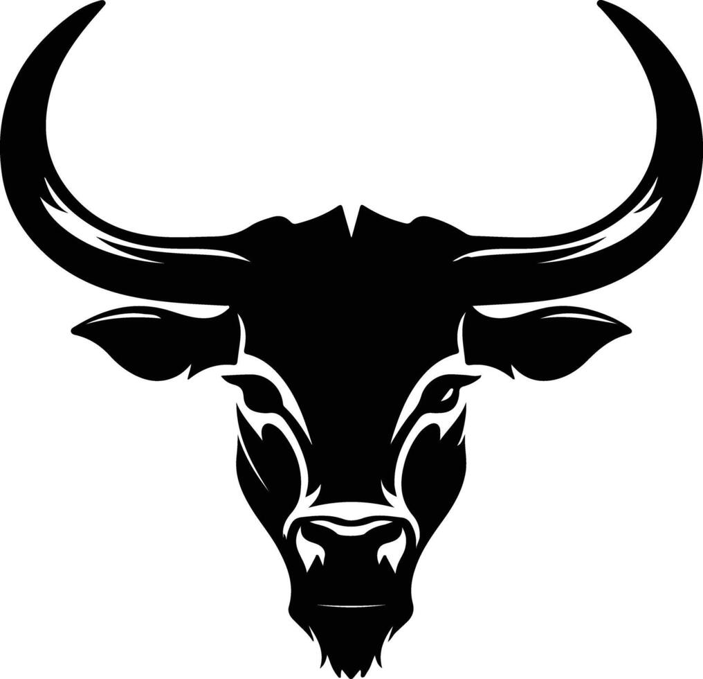 captivating Black silhouette of longhorn head vector
