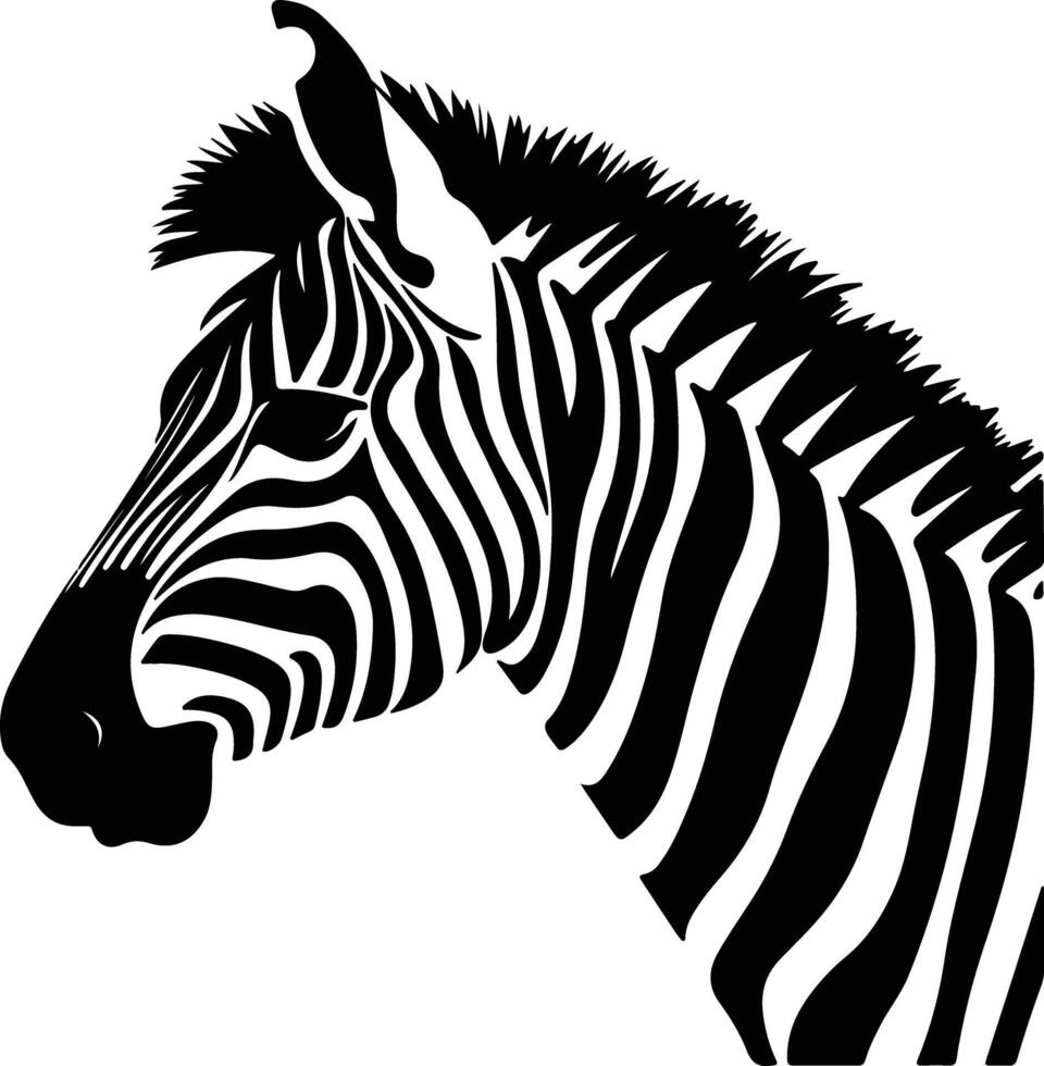 angelic Black silhouette of zebra head vector