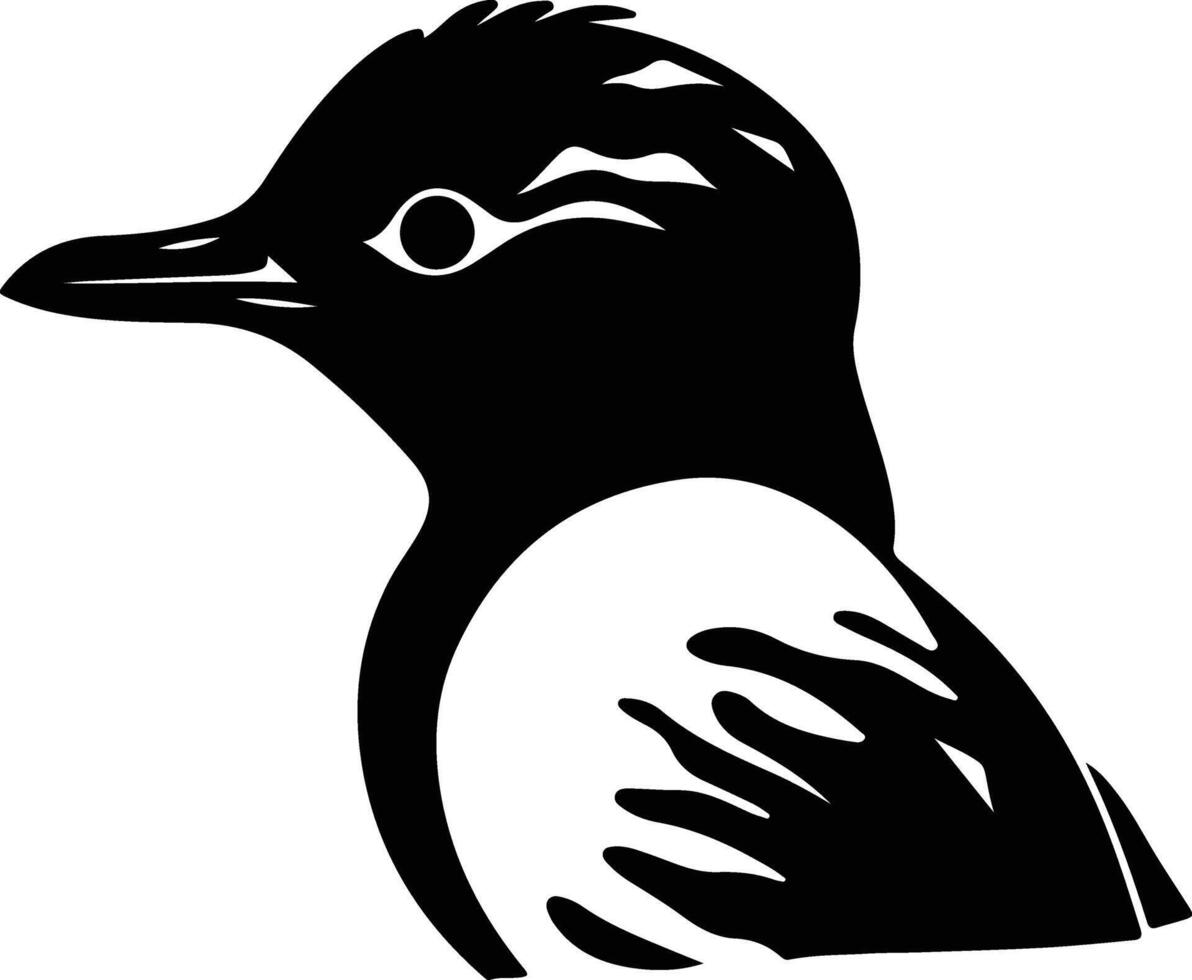 adorable Black silhouette of marbled murrelet head vector