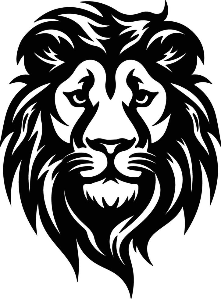 winsome Black silhouette of lion head vector