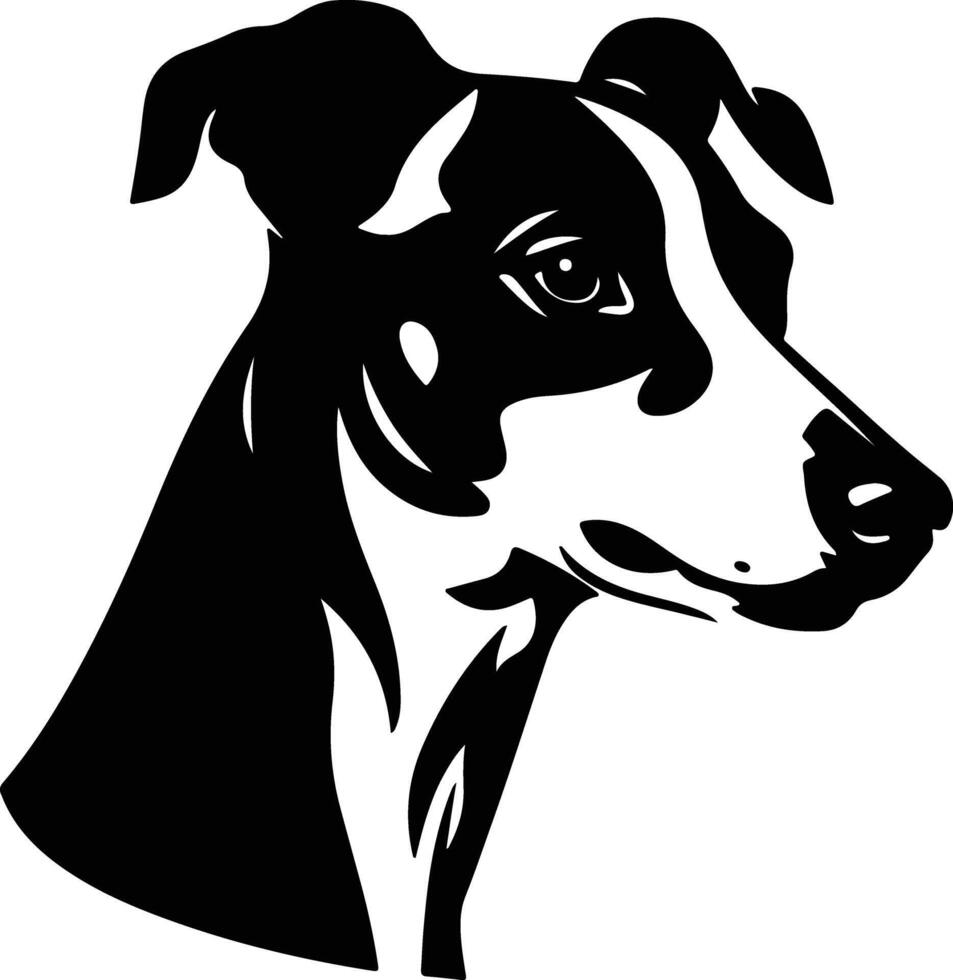 precious Black silhouette of whippet head vector