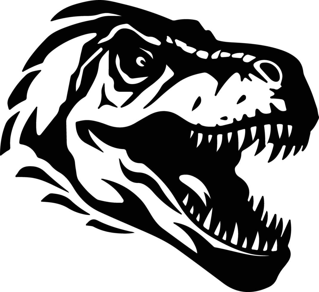 captivating Black silhouette of Teratosaurus head vector