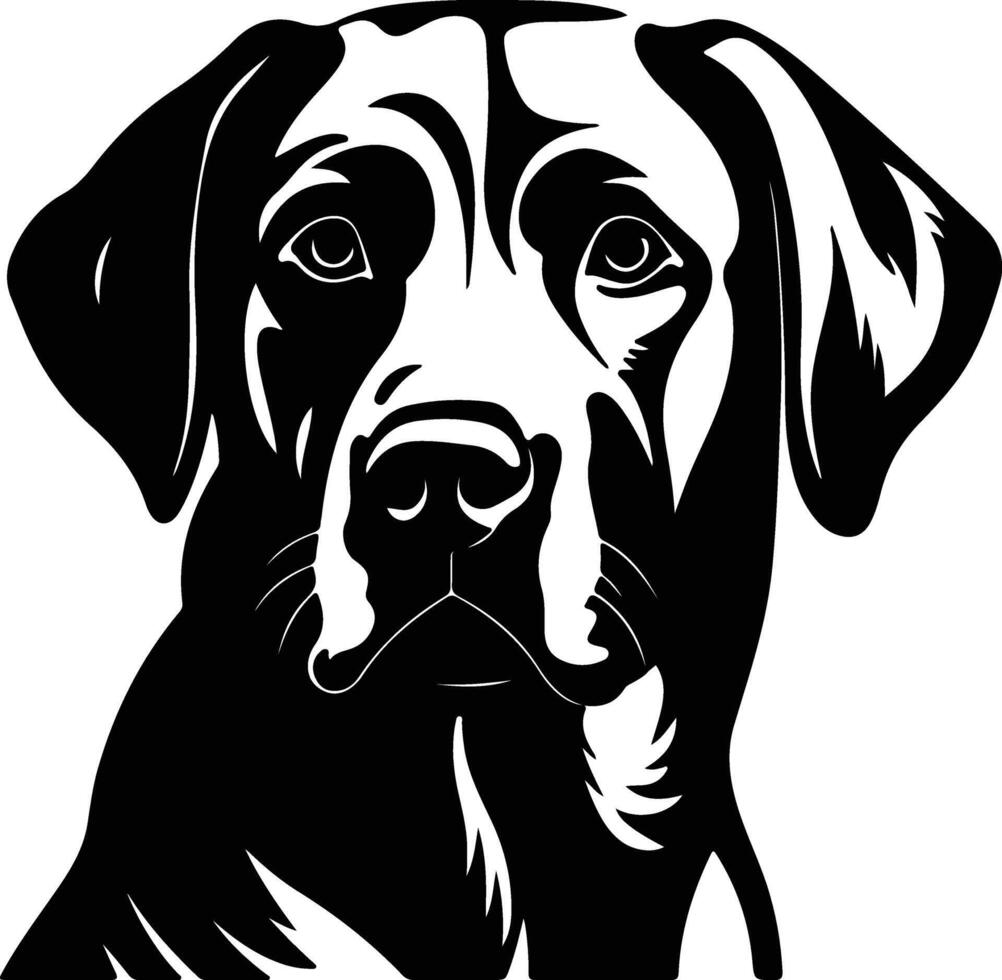 radiant Black silhouette of Labrador retriever head vector