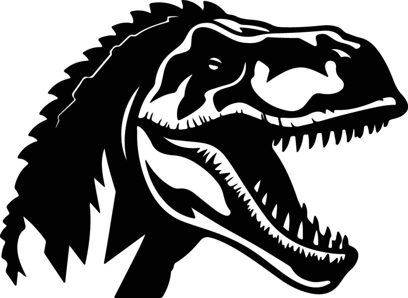 cuddly Black silhouette of Ultrasaurus head vector