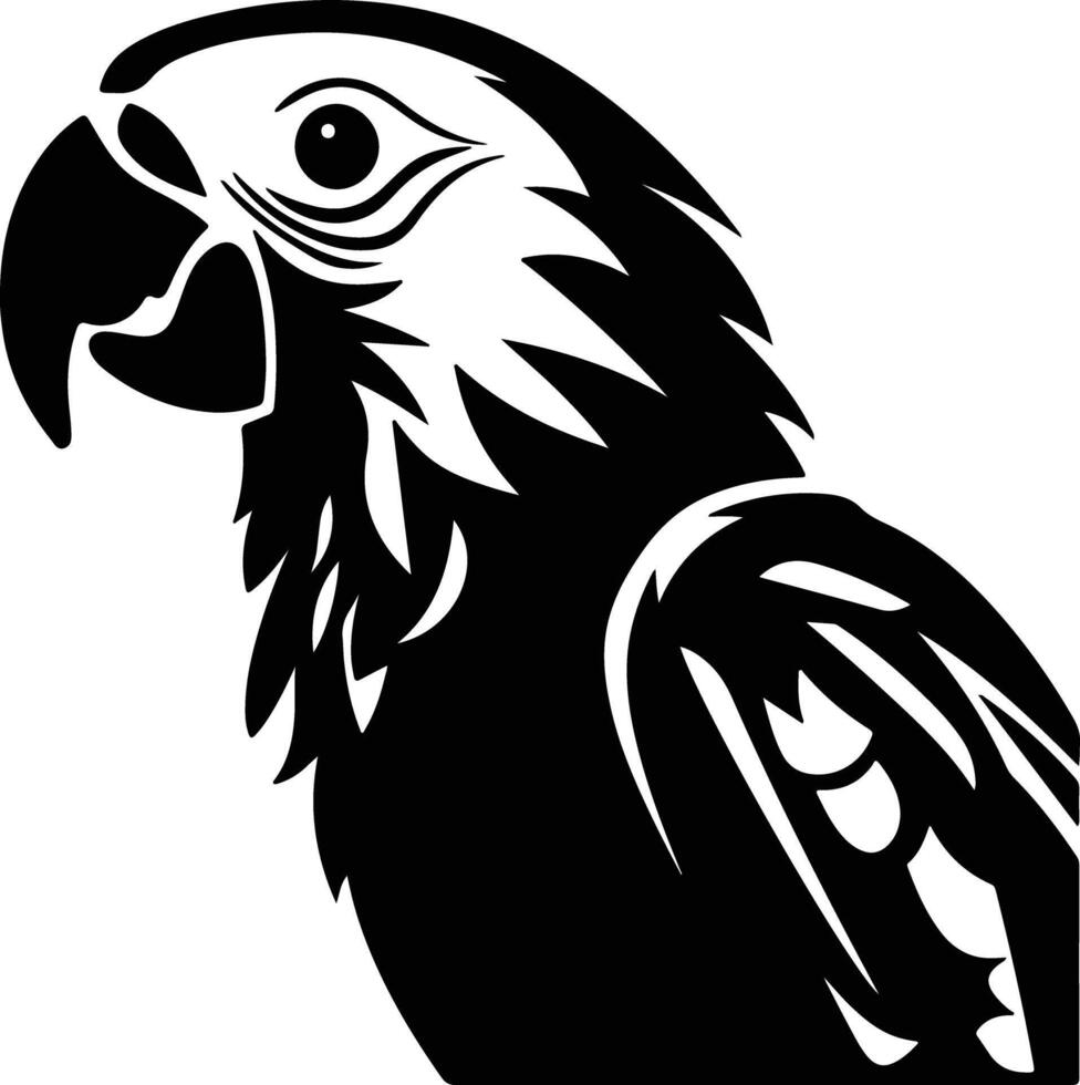 enchanting Black silhouette of parrot head vector