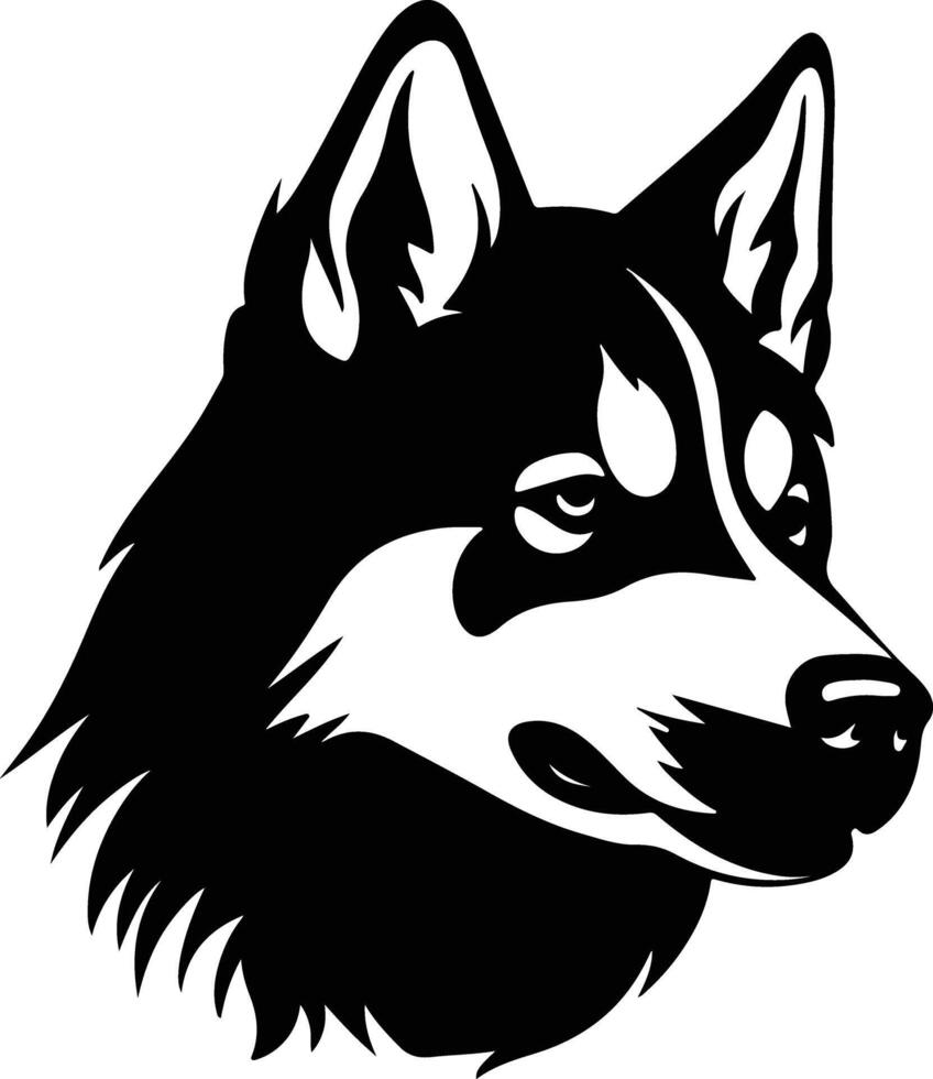 enchanting Black silhouette of Siberian husky head vector