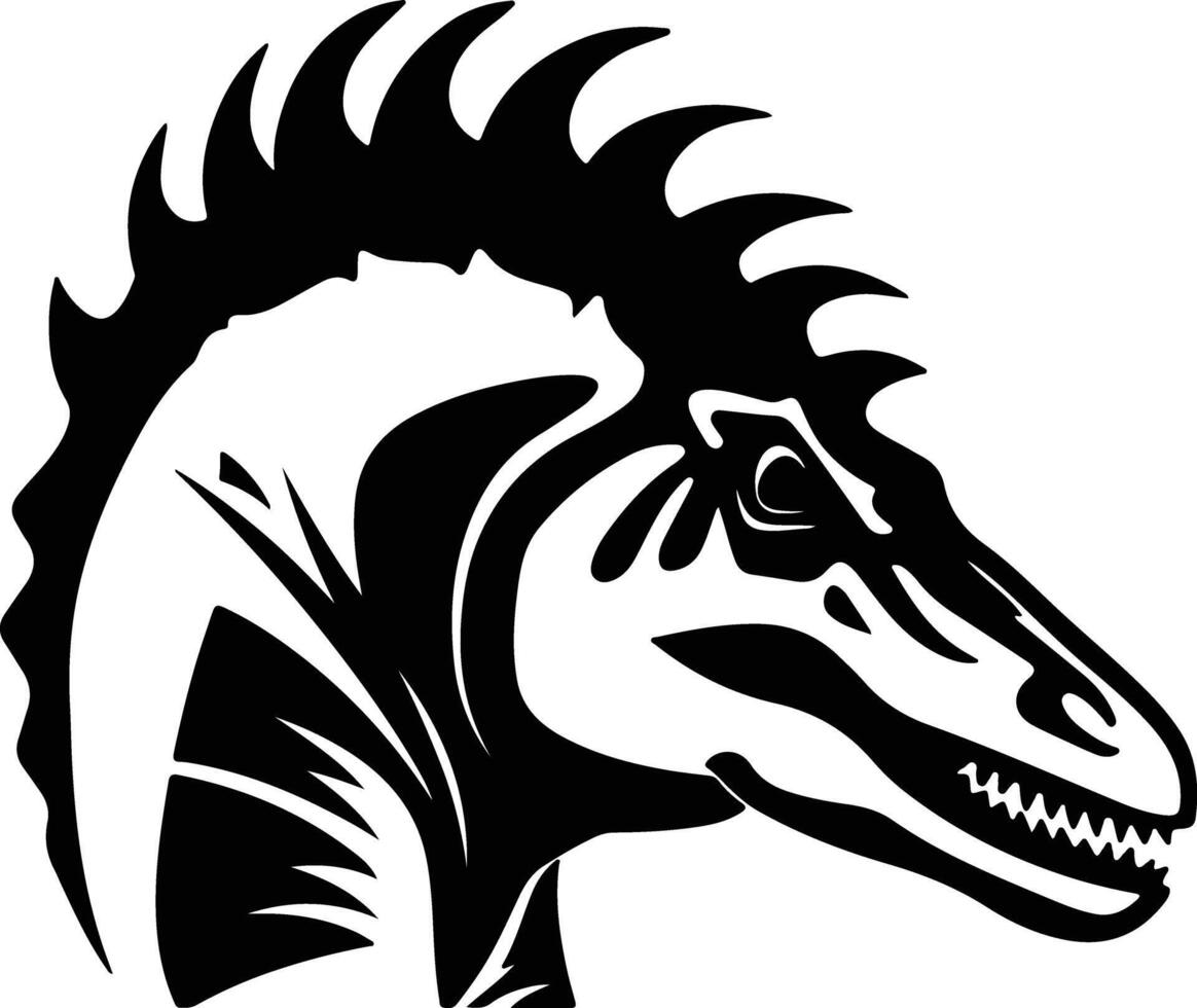 charming Black silhouette of Trachodon head vector