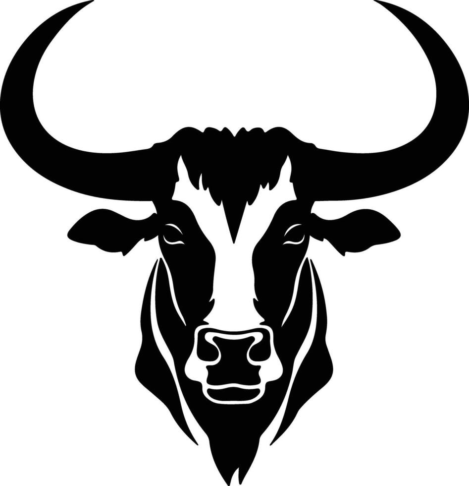 enchanting Black silhouette of longhorn head vector