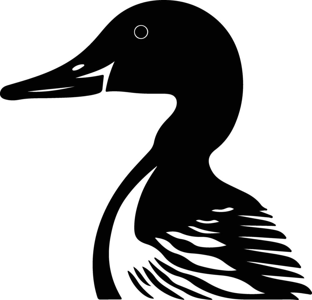 cuddly Black silhouette of loon head vector