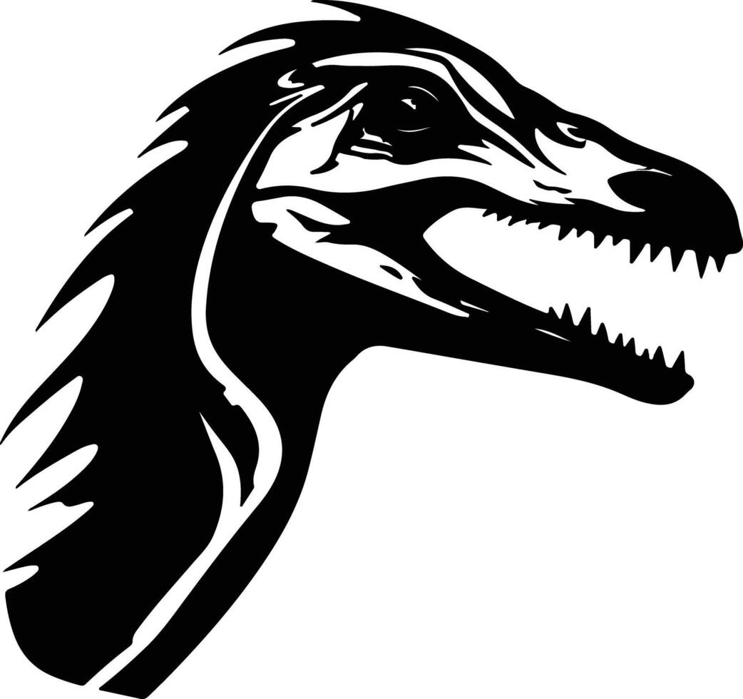 winsome Black silhouette of Ornitholestes head vector