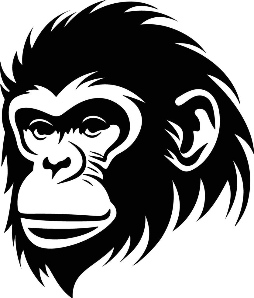 captivating Black silhouette of macaque head vector