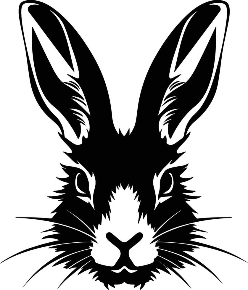 heartwarming Black silhouette of lagomorph head vector