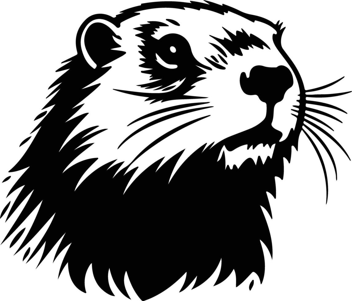 precious Black silhouette of marmot head vector