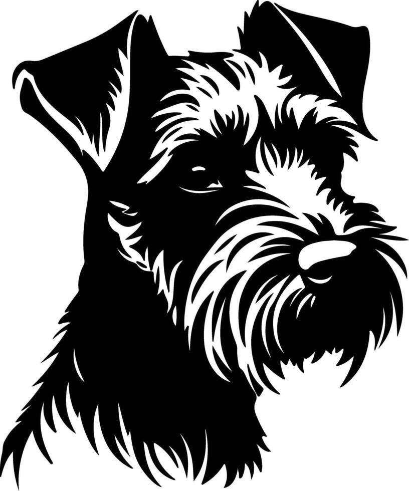 charming Black silhouette of terrier head vector
