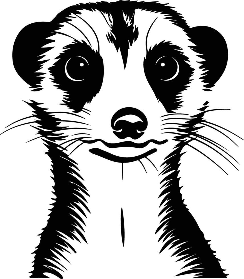captivating Black silhouette of meerkat head vector