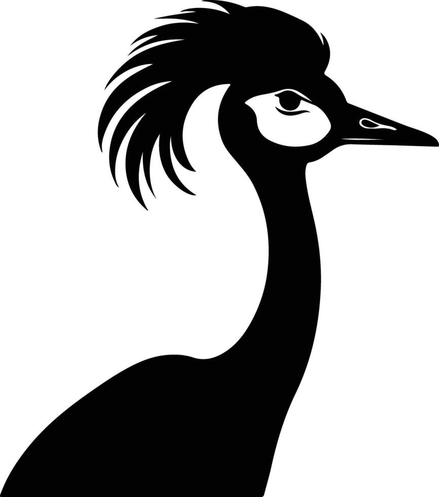 lovely Black silhouette of rhea head vector