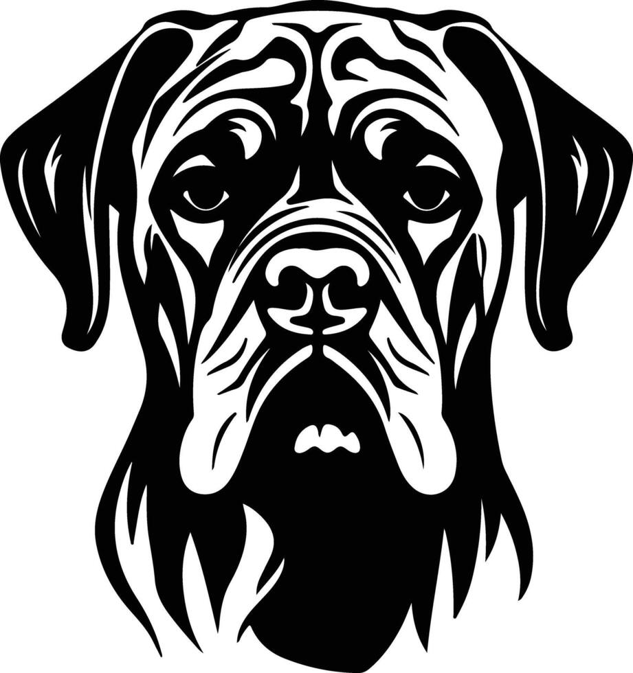 cuddly Black silhouette of mastiff head vector