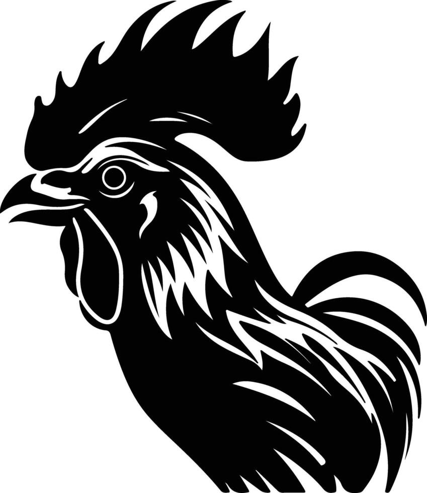 lovely Black silhouette of leghorn head vector