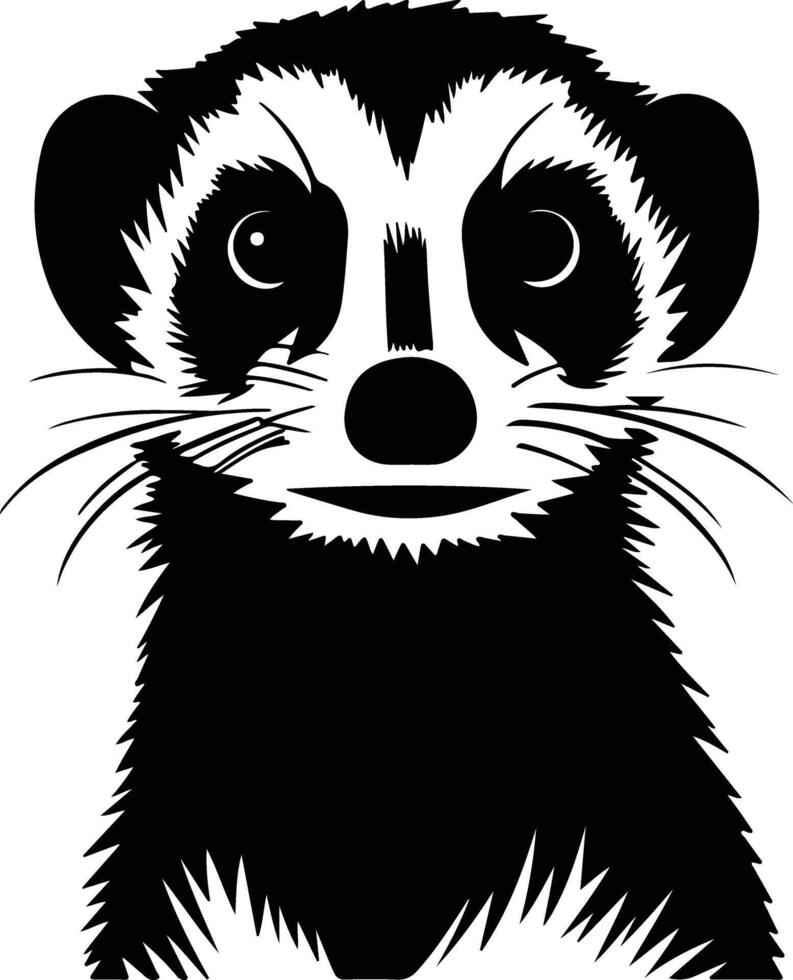 graceful Black silhouette of meerkat head vector