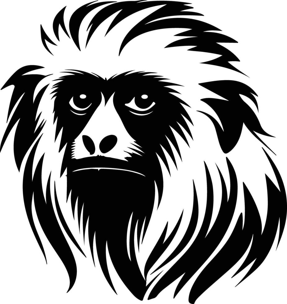 angelic Black silhouette of tamarin head vector