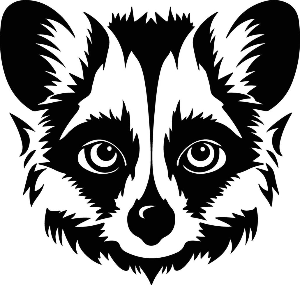 heavenly Black silhouette of loris head vector