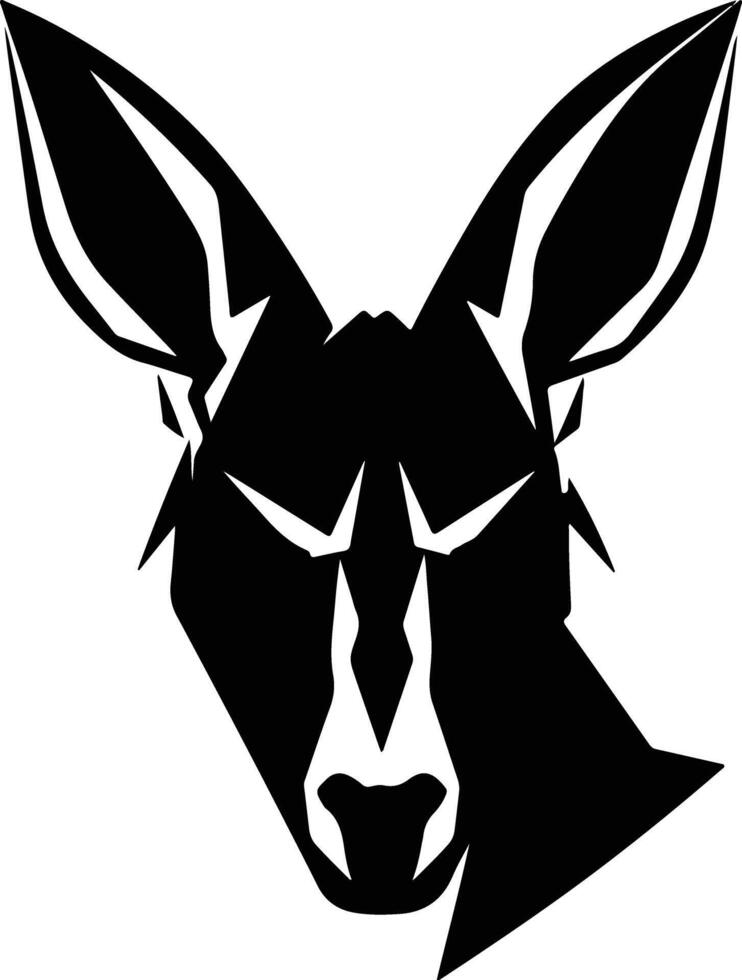 captivating Black silhouette of red kangaroo head vector